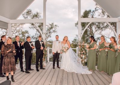 Weddings at Sandstone Point hotel white chapel
